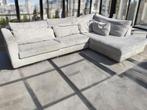 !!ACTIE!! Beige Ribstof Hoekbank, gratis levering, 250 tot 300 cm, Gebruikt, Hoekbank, Vierpersoons of meer