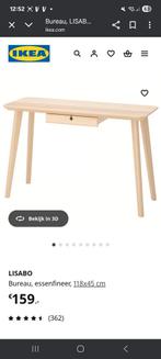 Ikea Lisabo Bureau Essenfineer + Wandrek, Ophalen, Zo goed als nieuw, Bureau