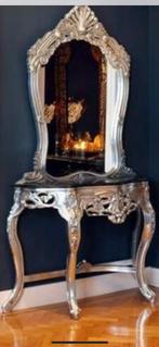 Barok brocante tafel met spiegel, Huis en Inrichting, Tafels | Sidetables, Ophalen, Nieuw, 25 tot 50 cm, Rechthoekig
