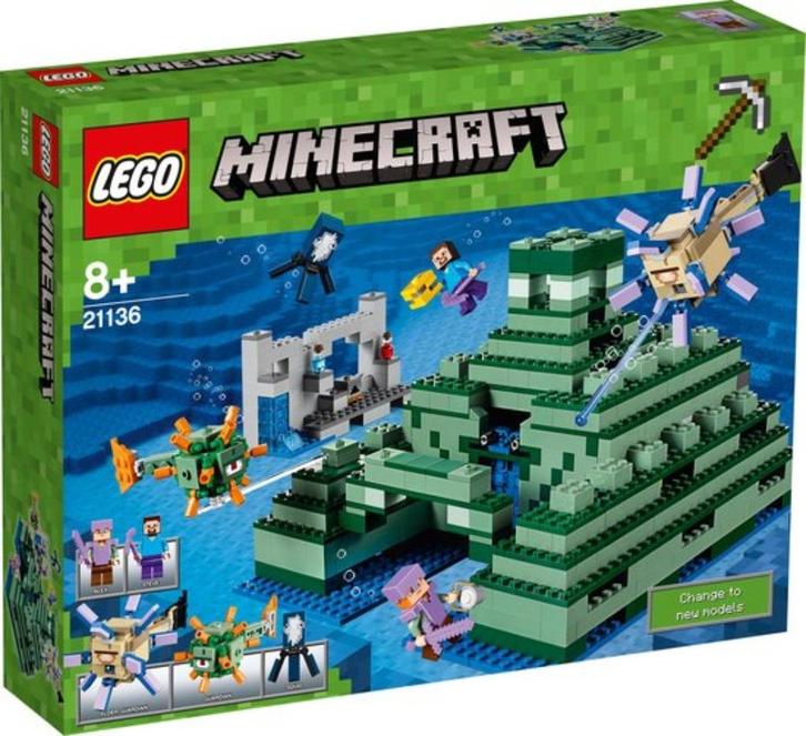 LEGO Minecraft Het Oceaanmonument - 21136, Kinderen en Baby's, Speelgoed | Duplo en Lego, Nieuw, Lego, Complete set, Ophalen of Verzenden