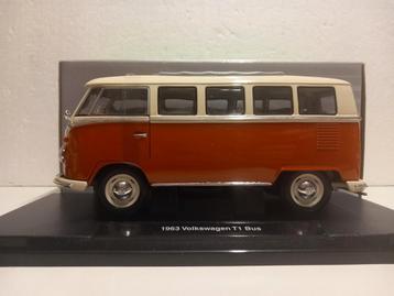 Volkswagen T1 bus Samba rood 1963 Welly metal 1:18 KRD beschikbaar voor biedingen