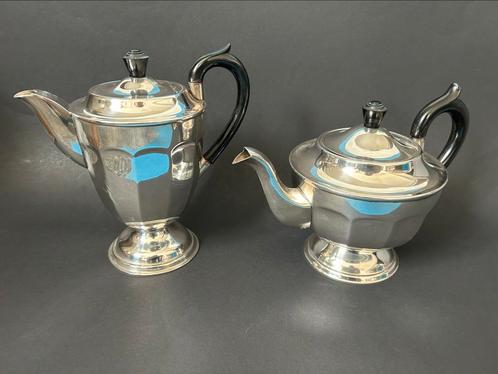 Verzilverde Engelse Thee & Koffiepot, Antiek en Kunst, Antiek | Goud en Zilver, Ophalen of Verzenden