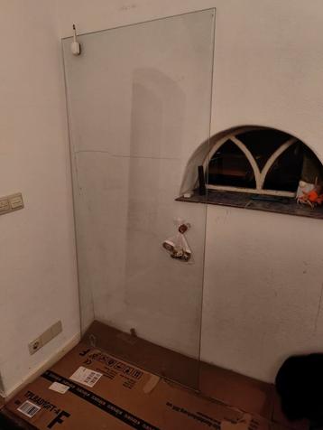 Glazen douchedeur inclusief scharnieren beschikbaar voor biedingen