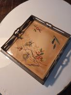 Vintage onderzetter met Bloemenmotief gentiaan., Antiek en Kunst, Ophalen of Verzenden