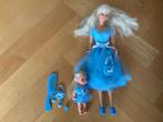 Mattel barbie en shelly setje met blauwe jurken en tasje!, Ophalen of Verzenden, Zo goed als nieuw, Barbie