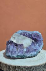 Unique Amethyst Specimen with Calcite, Ophalen of Verzenden, Mineraal
