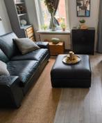 ikea kivik bank echt leer +vallentuna poef met opbergruimte, Ophalen, Zo goed als nieuw, Leer