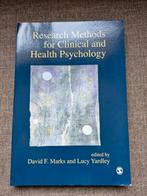 Research Methods for Clinical and Health Psychology, David F. Marks and Lucy Yardley, Zo goed als nieuw, Alpha, HBO