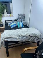 Stalen bed incl matras en topper 120x200, Huis en Inrichting, Ophalen, Overige materialen, Gebruikt, Zwart