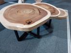 Salontafel set van Suarhout boomstam met epoxy transparant., Huis en Inrichting, Tafels | Salontafels, Industrieel suar interieur
