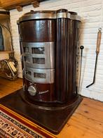 Vintage Art Deco emaille kachel FOBRUX, Huis en Inrichting, Kachels, Ophalen, Gebruikt, Houtkachel, Vrijstaand