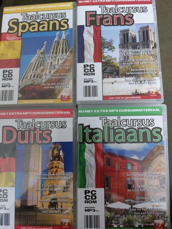 Taalcursussen Spaans, Italiaans, Frans, Duits, Computers en Software, Educatie- en Cursussoftware, Nieuw, Taalcursus, Windows