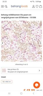 Behang lila veldbloemen., Huis en Inrichting, Ophalen, Minder dan 10 m²