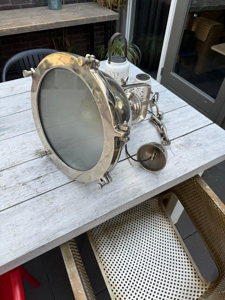 Industriële Verchroomde Hanglamp, Antiek en Kunst, Antiek | Lampen, Ophalen
