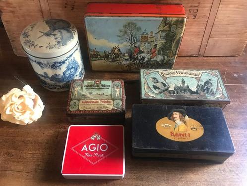 Blikken sigaren /sigaretten o.a. Karel I Agio etc *Nous Deux, Verzamelen, Rookartikelen, Aanstekers en Luciferdoosjes, Gebruikt