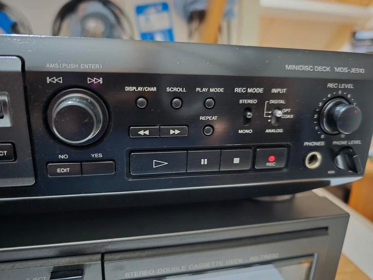Sony MDS-JE510 MiniDisc Recorder - Zwart, Audio, Tv en Foto, Walkmans, Discmans en Minidiscspelers, Minidisc-speler, Ophalen of Verzenden