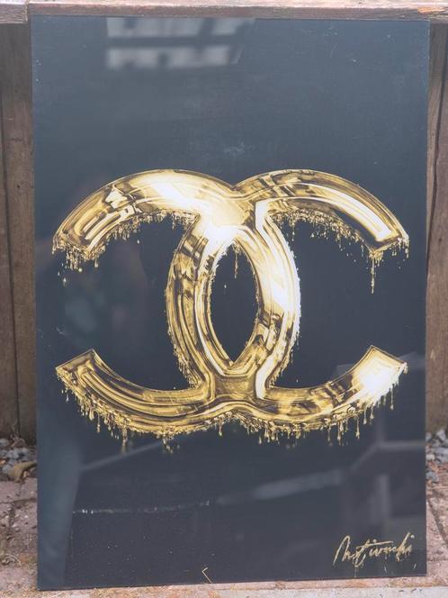 Luxe designer plexiglas Schilderijen - Goud/Zwart - 70x100cm, Antiek en Kunst, Kunst | Overige Kunst, Ophalen of Verzenden