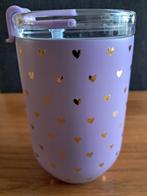 Nieuwe Koffiebeker To Go - Paars met Gouden Hartjes, Ophalen of Verzenden, Nieuw