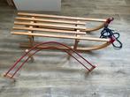 Houten slee met rugleuning, Kinderen en Baby's, Speelgoed | Buiten | Sleeën, Ophalen, Rugleuning, Zo goed als nieuw