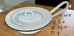oude emaille bedpan/ondersteek.wit met zwart randje +deksel, Ophalen of Verzenden