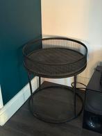 Sissy Boy Rotan Bijzettafel Zwart, Huis en Inrichting, Tafels | Bijzettafels, Overige materialen, Minder dan 55 cm, Rond, Zo goed als nieuw