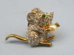 Swarovski speld broche Muis, Ophalen of Verzenden, Zo goed als nieuw, Sieraad of Horloge