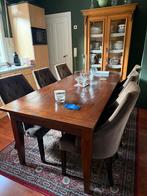 Teakhouten eettafel met stoelen, Ophalen of Verzenden, Zo goed als nieuw