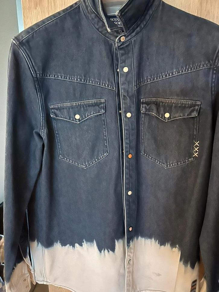 Scotsch&Soda jeans overhemd maat L, Kleding | Heren, Overhemden, Zo goed als nieuw, Halswijdte 41/42 (L), Blauw, Ophalen of Verzenden