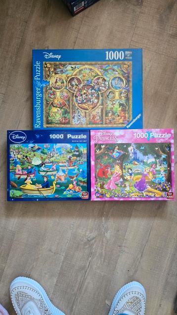 Drie Disney puzzels. Allemaal compleet en slechts 1x gemaakt beschikbaar voor biedingen