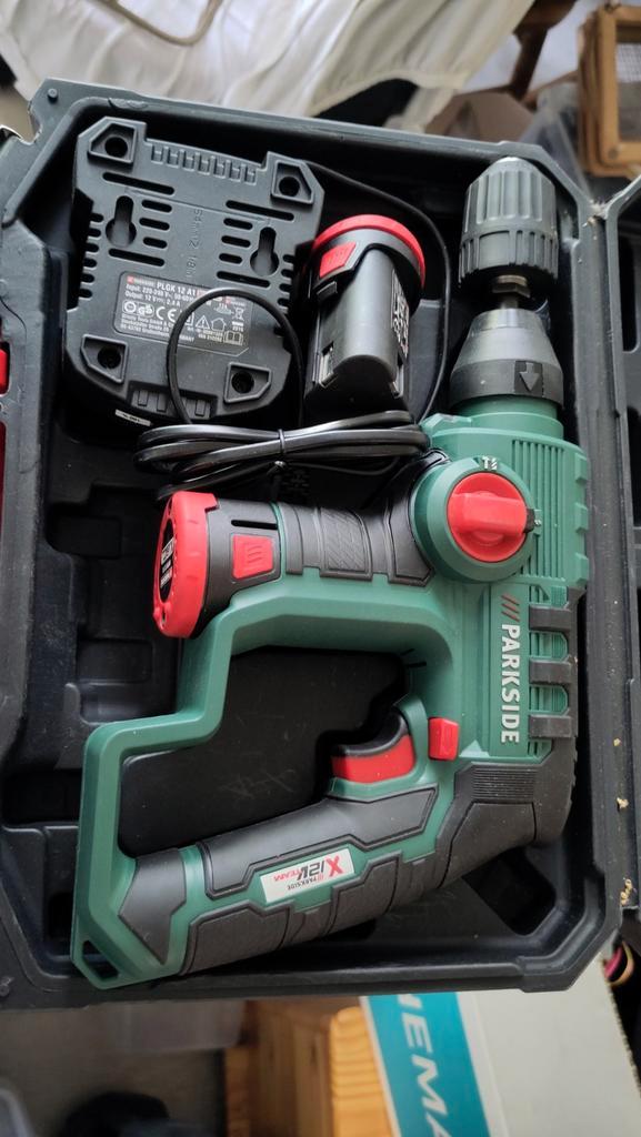 Parkside Accu Klopboormachine 12V - Compleet met Accessoires, Doe-het-zelf en Verbouw, Gereedschap | Boormachines, Gebruikt, Boor- en Schroefmachine