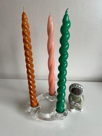 Vintage Zweeds Pukeberg Glas Adventkandelaar Gellerstadt beschikbaar voor biedingen