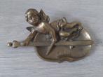 Asbak engel engeltje met viool Art Deco stijl brons (?), Antiek en Kunst, Antiek | Koper en Brons, Ophalen