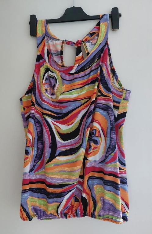 MAGNA kleurige haltertop met strik mt 44/46, Kleding | Dames, Tops, Zo goed als nieuw, Paars, Zonder mouw, Ophalen of Verzenden