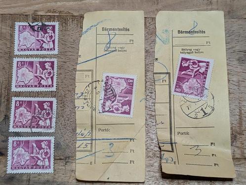 Postzegels Hongarije op een bijzonder stukje dokument, Postzegels en Munten, Postzegels | Europa | Hongarije, Gestempeld, Ophalen of Verzenden