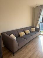 Grijze stoffen bank - Vierpersoons of meer, Ophalen, 250 tot 300 cm, Gebruikt, 75 tot 100 cm