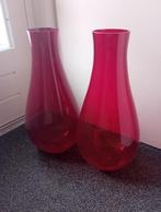 Grote Glazen Vazen, 50 tot 75 cm, Ophalen of Verzenden, Rood, Glas
