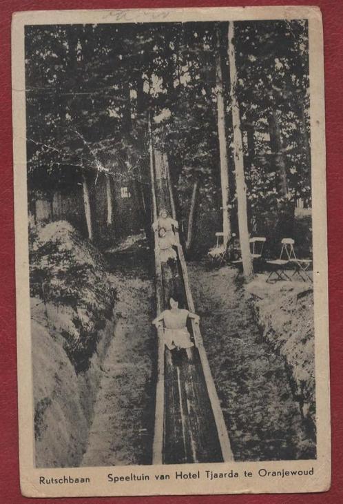 Oranjewoud - Rutschbaan bij Hotel Tjaarda - 1928 (p. H'veen), Verzamelen, Ansichtkaarten | Nederland, Gelopen, Friesland, 1920 tot 1940