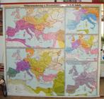 Vintage schoolkaart,215 cm breed!Linnen,Völkerwanderung,2mtr, Antiek en Kunst, Ophalen, Geschiedenis