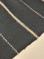 Lap 2,5 meter wolmix zwart met beige strepen, Wol, 120 cm of meer, Zwart, Ophalen of Verzenden