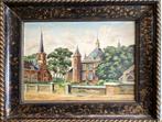 Schilderij voormalig (laatste) kasteel Rotterdam IJsselmonde, Schilderij, Gebruikt, Ophalen of Verzenden, 50 tot 75 cm