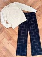 Studio anneloes set marilyn check broek M & flower trui, Kleding | Dames, Maat 38/40 (M), Blauw, Ophalen of Verzenden, Zo goed als nieuw