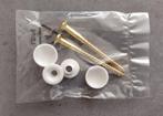 Potschroeven 2st 6x70mm messing met witte kap, Doe-het-zelf en Verbouw, Ophalen of Verzenden, Nieuw, Toilet
