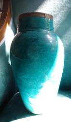 Antieke Serghini Safi vaas- turquoise- met koperen rand, Antiek en Kunst, Antiek | Keramiek en Aardewerk, Ophalen