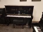Zeer jong gebruikte piano Richter 121 zwart glans.studie ped, Gebruikt, Verzenden, Zwart, Piano
