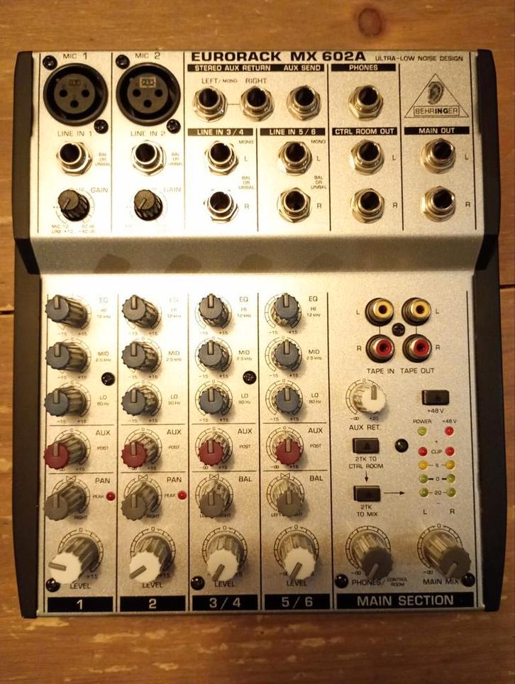 Behringer MX602A Mixer - Zonder Adapter!, Muziek en Instrumenten, Mengpanelen, Gebruikt, 5 tot 10 kanalen, Microfooningang, Ophalen of Verzenden