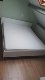 Tweepersoonsbed 160x200 met lattenbodem en matras, Ophalen, Gebruikt, Wit, Tweepersoons