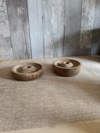 2 Leuke houten kaarsenstanders, Ophalen of Verzenden