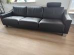 Leolux 3-zits bank - Donkerbruin leer, Huis en Inrichting, Banken | Bankstellen, Ophalen, 150 tot 200 cm, Tweepersoons, Leer