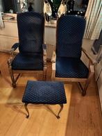 Antieke Relax Stoelen - 2 Stuks incl. Voetenbank, Gebruikt, Twee, Bruin, Antiek