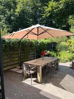 Zweefparasol zandkleurig, 3x3 meter, Tuin en Terras, Ophalen, Zo goed als nieuw, Zweefparasol, Kantelbaar